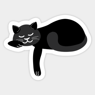 Cute Kitten Gift Idea | Sleepy Black Cat Sticker